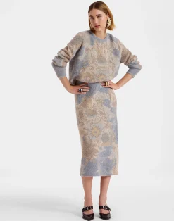 La DoubleJ Maglieria|Gonne<All-In SkirtLight Blue in Woolmix