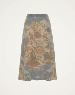 La DoubleJ Maglieria|Gonne<All-In SkirtLight Blue in Woolmix