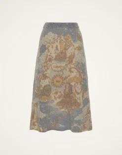 La DoubleJ Maglieria|Gonne<All-In SkirtLight Blue in Woolmix