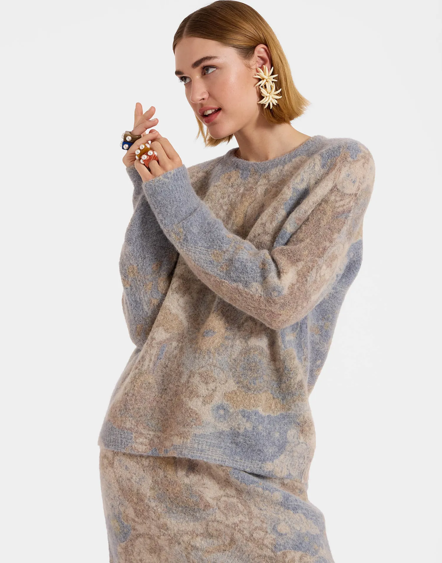 La DoubleJ Maglieria<All-In SweaterLight Blue in Woolmix