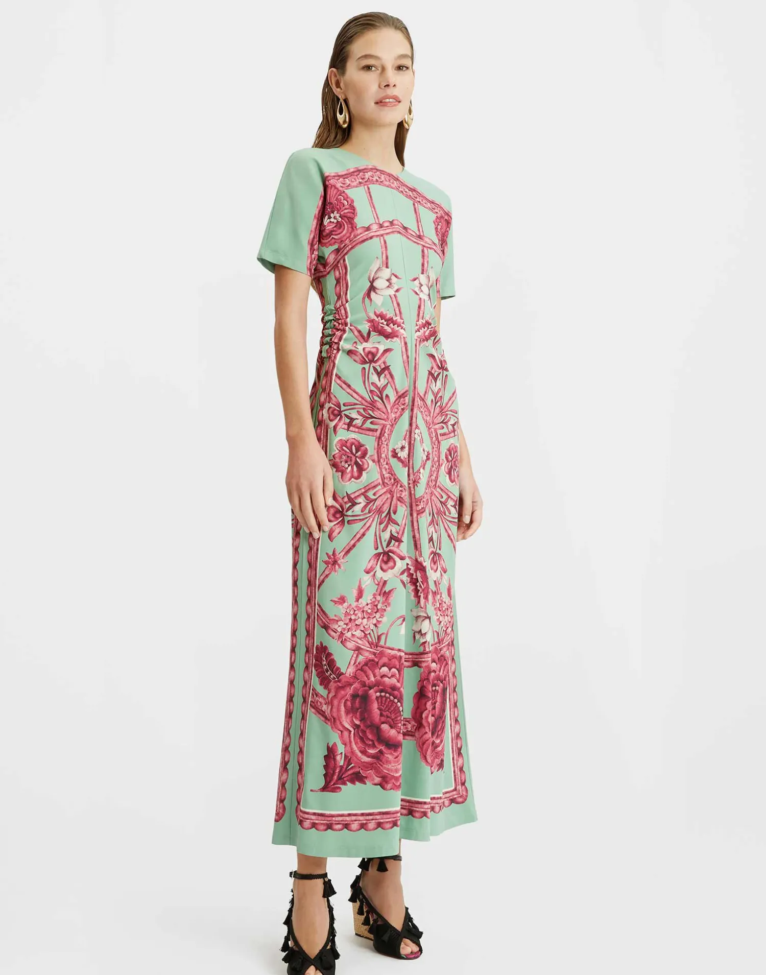 La DoubleJ Vestiti<Angelica DressZodiac Placée Acquamarine in Envers Satin