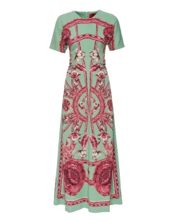 La DoubleJ Vestiti<Angelica DressZodiac Placée Acquamarine in Envers Satin