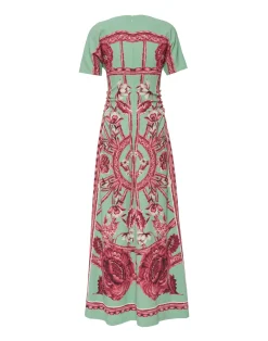 La DoubleJ Vestiti<Angelica DressZodiac Placée Acquamarine in Envers Satin