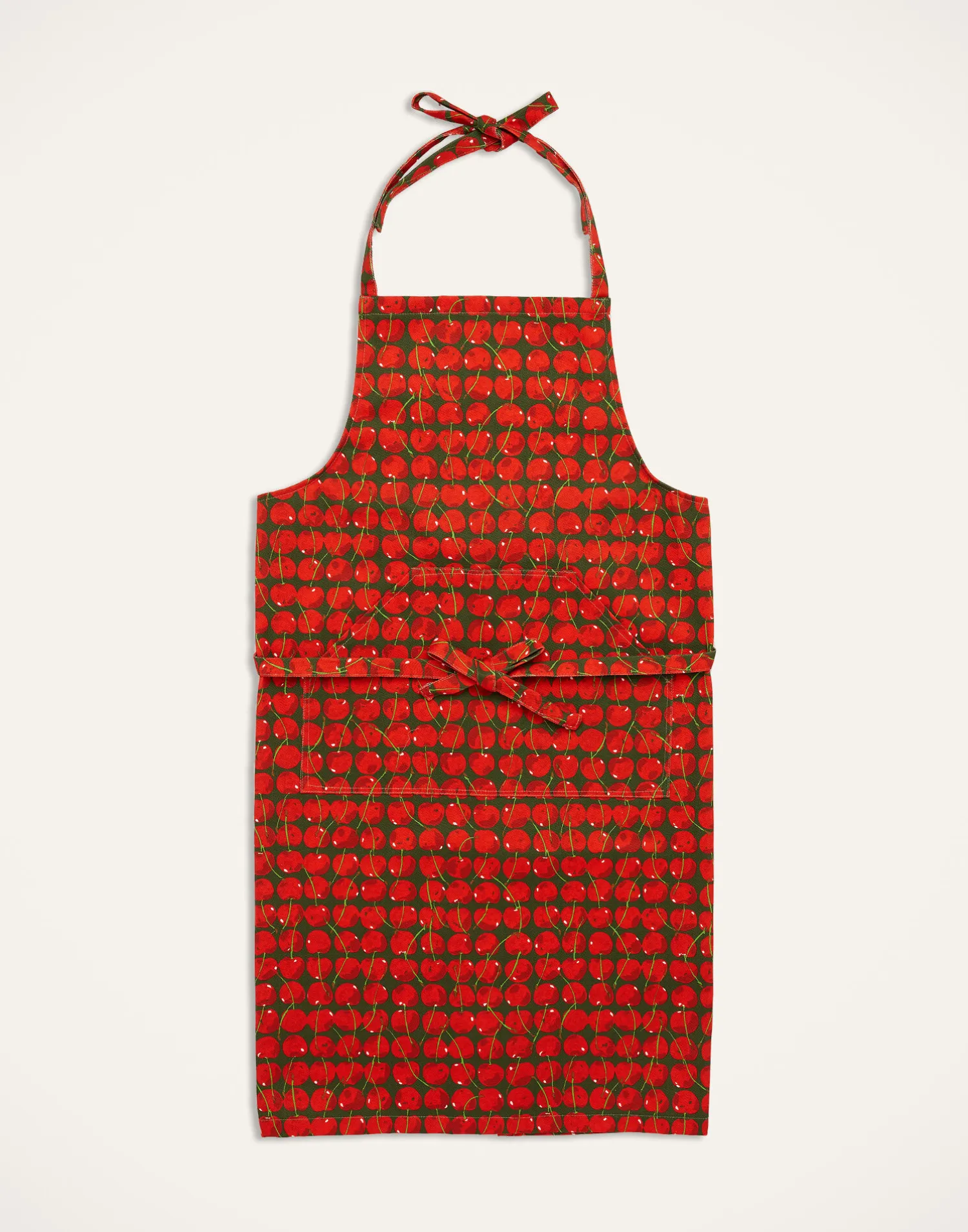 La DoubleJ Grembiuli|Tessili<ApronCherries Verde in Cotton Daytona