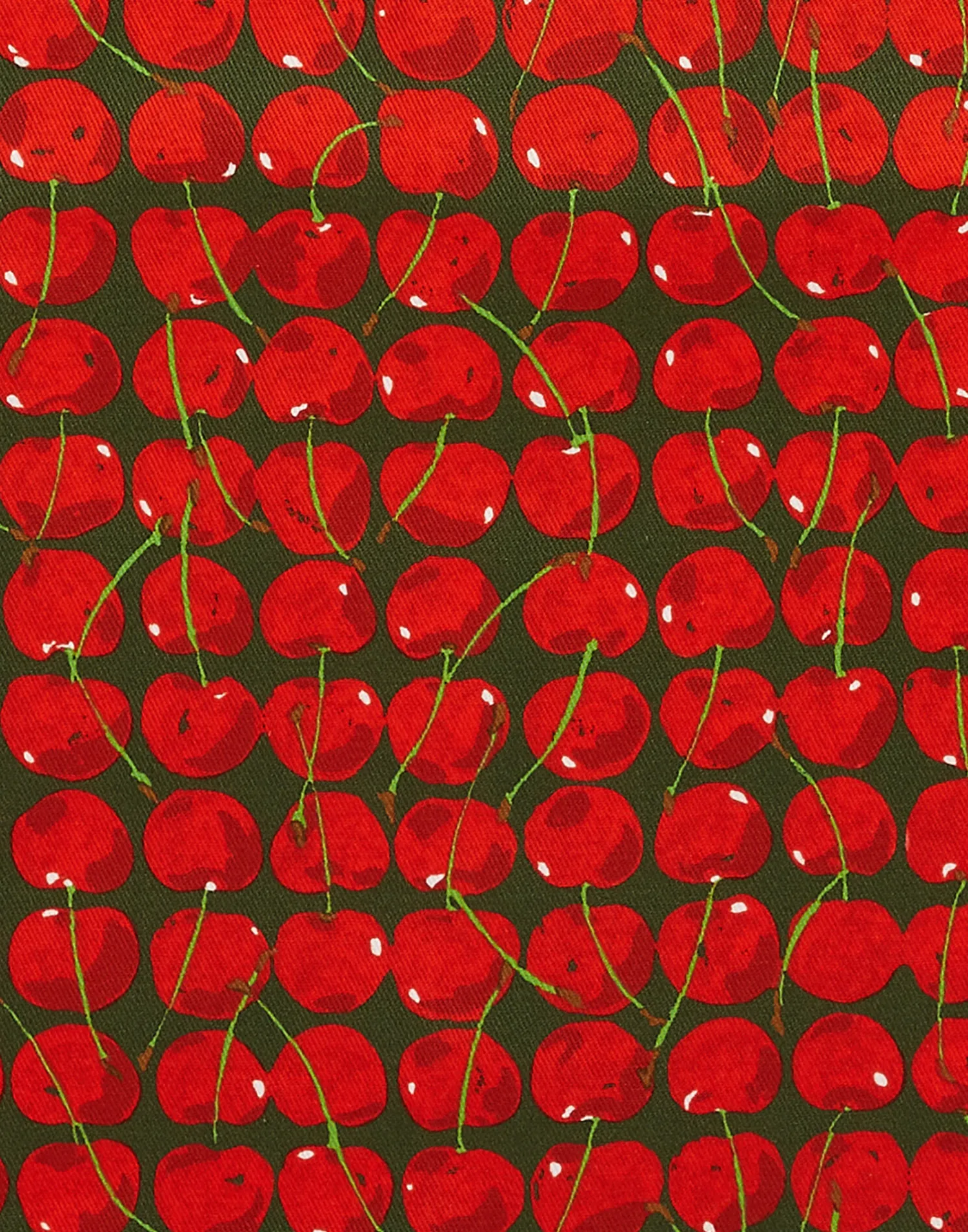 La DoubleJ Grembiuli|Tessili<ApronCherries Verde in Cotton Daytona