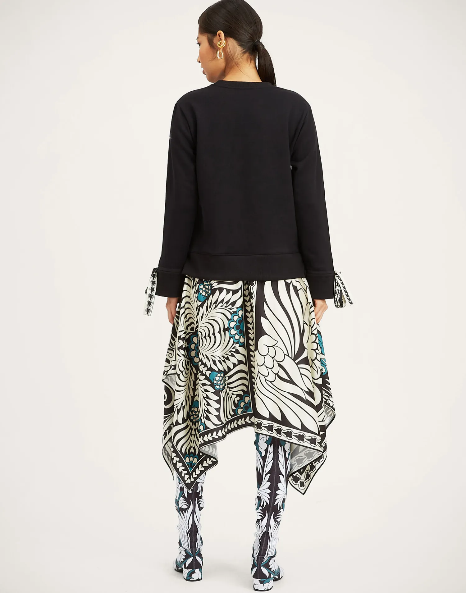 La DoubleJ Vestiti<Arcade DressMix Tiles Placée Black in Heavy Jersey