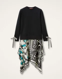 La DoubleJ Vestiti<Arcade DressMix Tiles Placée Black in Heavy Jersey