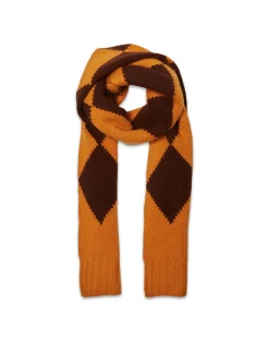 La DoubleJ Foulard E Sciarpe|Accessories<Argyle ScarfYellow / Brown in Wool