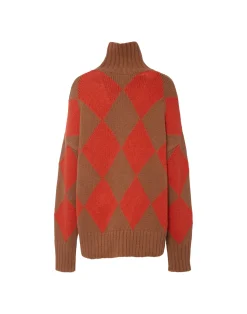 La DoubleJ Maglieria<Argyle SweaterCamel/Orange in Wool