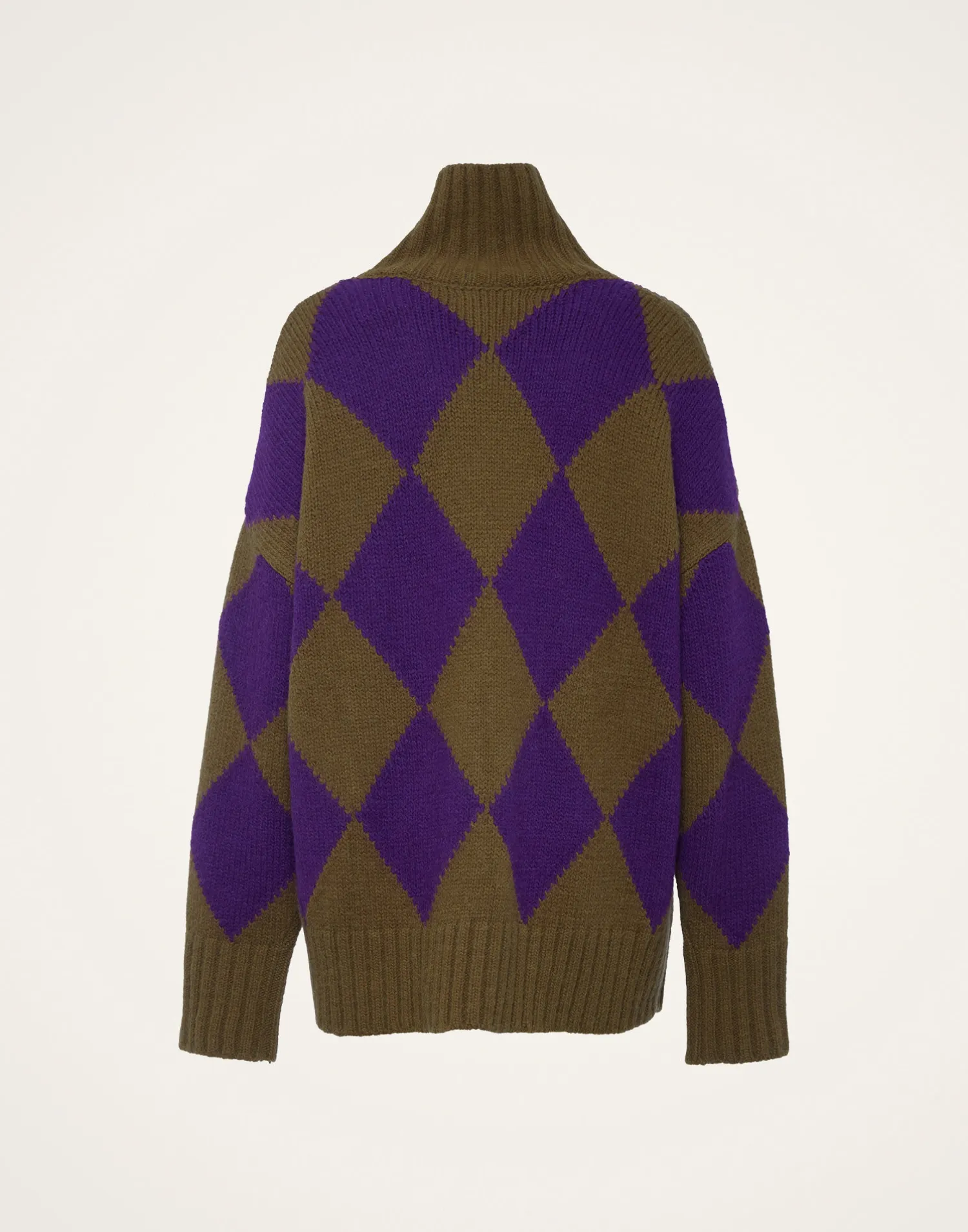 La DoubleJ Maglieria<Argyle SweaterGreen/Purple in Wool