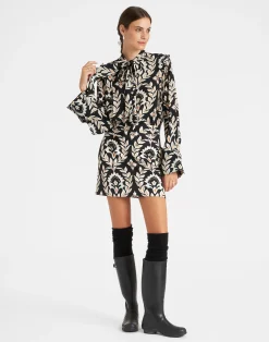 La DoubleJ Camicie E Top<Ascot ShirtGhirlanda Black in Crepe De Chine