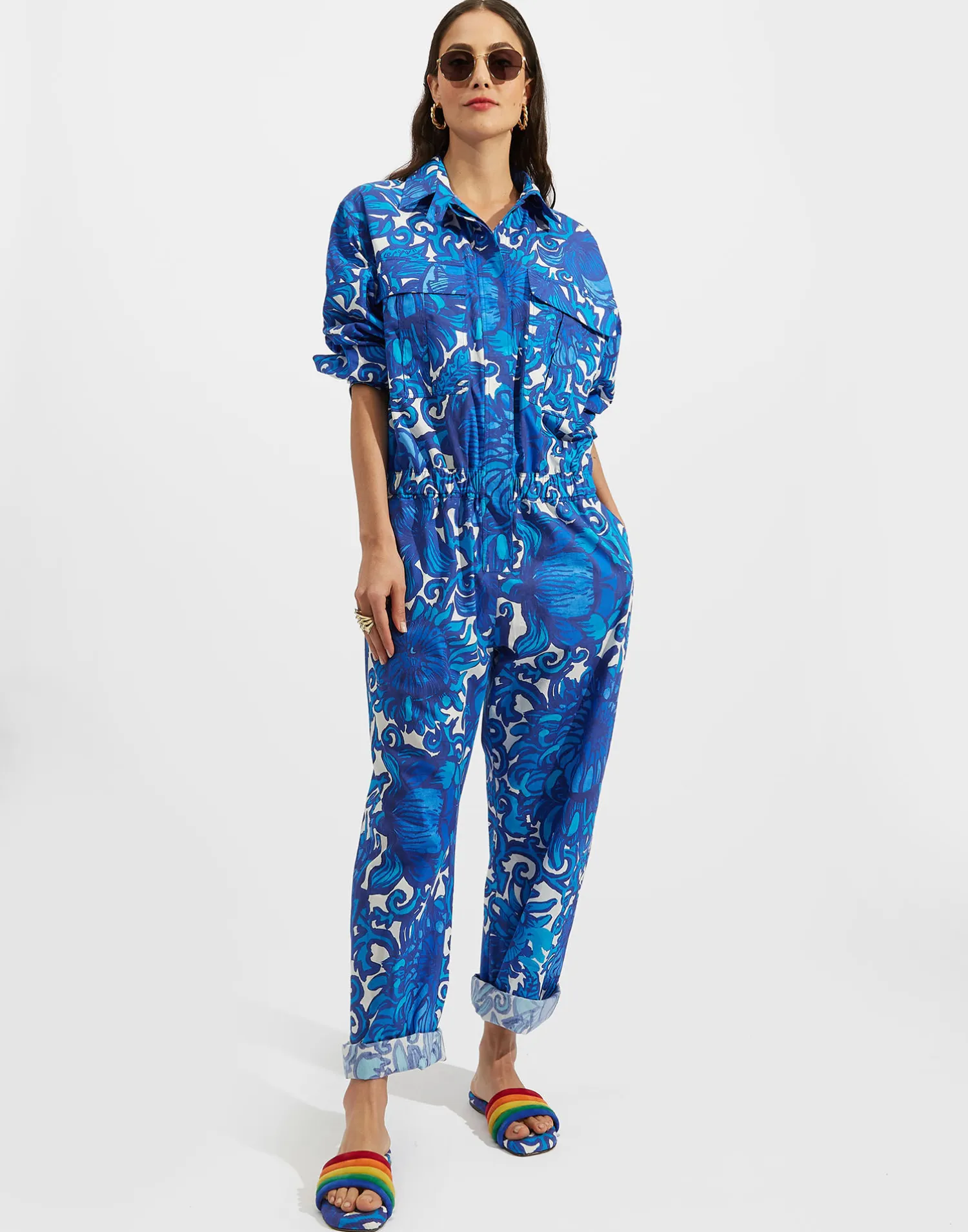 La DoubleJ Vestiti<Aviator JumpsuitAnemone in Summer Popeline