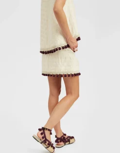 La DoubleJ Gonne<Baia Mini Skirt EmbroideredCreamy in Jacquard