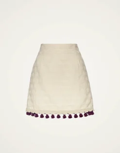 La DoubleJ Gonne<Baia Mini Skirt EmbroideredCreamy in Jacquard