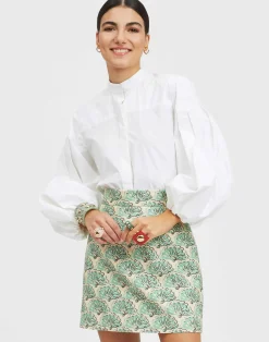 La DoubleJ Gonne<Baia Mini SkirtFans Mint in Shot Cotton