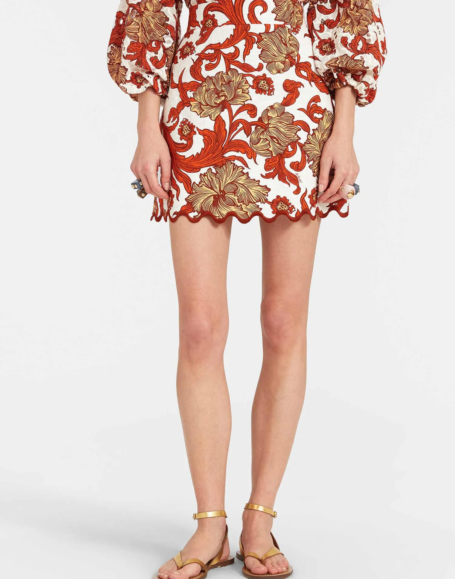 La DoubleJ Gonne<Baia Mini SkirtReef White in Shot Cotton