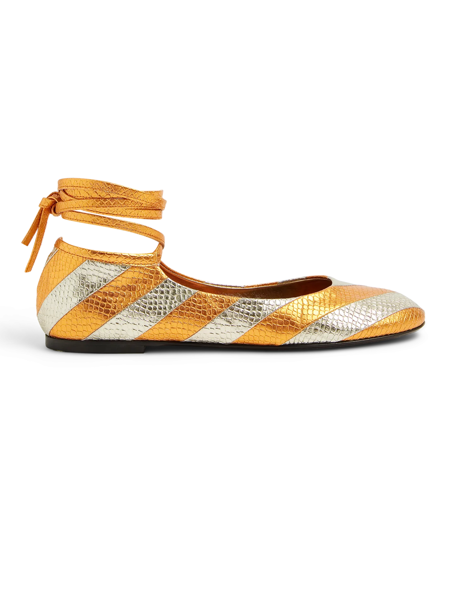 La DoubleJ Scarpe|Accessories<Ballerina FlatsOrange in Faux Python