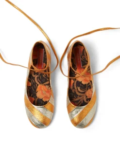 La DoubleJ Scarpe|Accessories<Ballerina FlatsOrange in Faux Python
