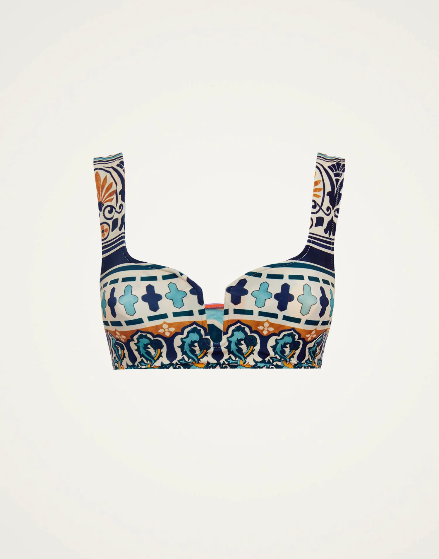 La DoubleJ Moda Mare<Barbarella Bikini TopCasareale Small Placèe Cream in Lycra