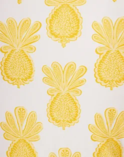 La DoubleJ Moda Mare<Bardot TopPineapple Sunflower White in Lycra