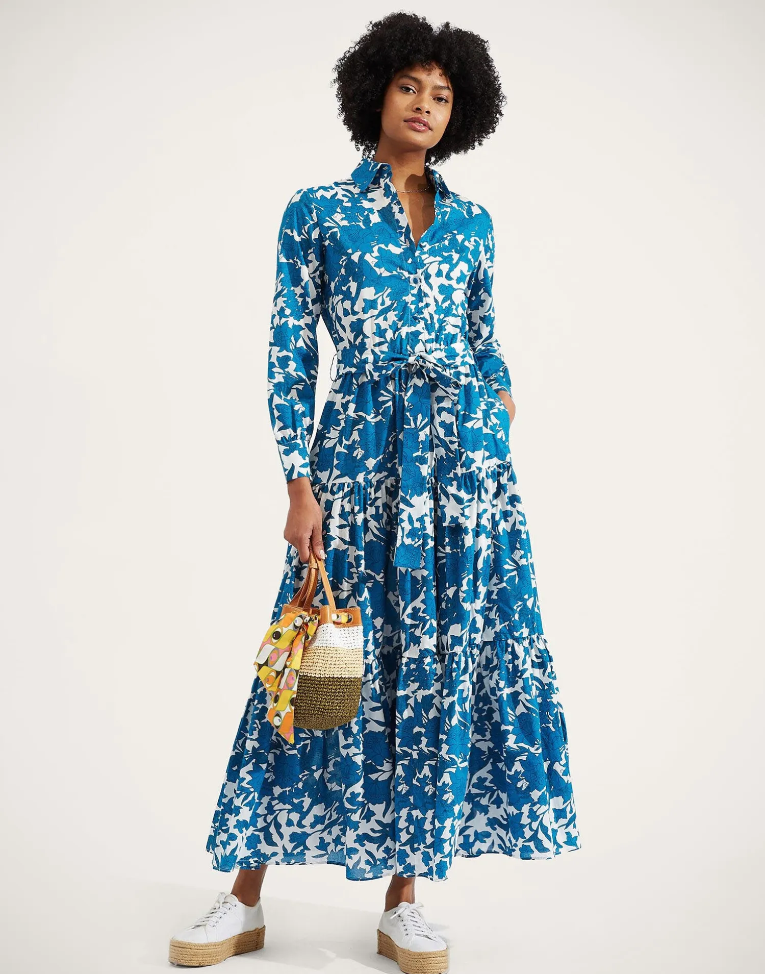 La DoubleJ Vestiti<Bellini DressLilium Blu in Cotton Voile
