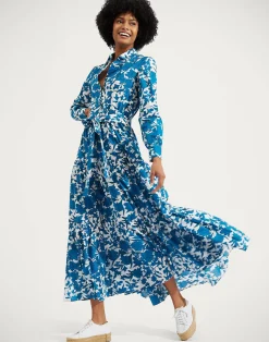 La DoubleJ Vestiti<Bellini DressLilium Blu in Cotton Voile