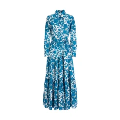 La DoubleJ Vestiti<Bellini DressLilium Blu in Cotton Voile