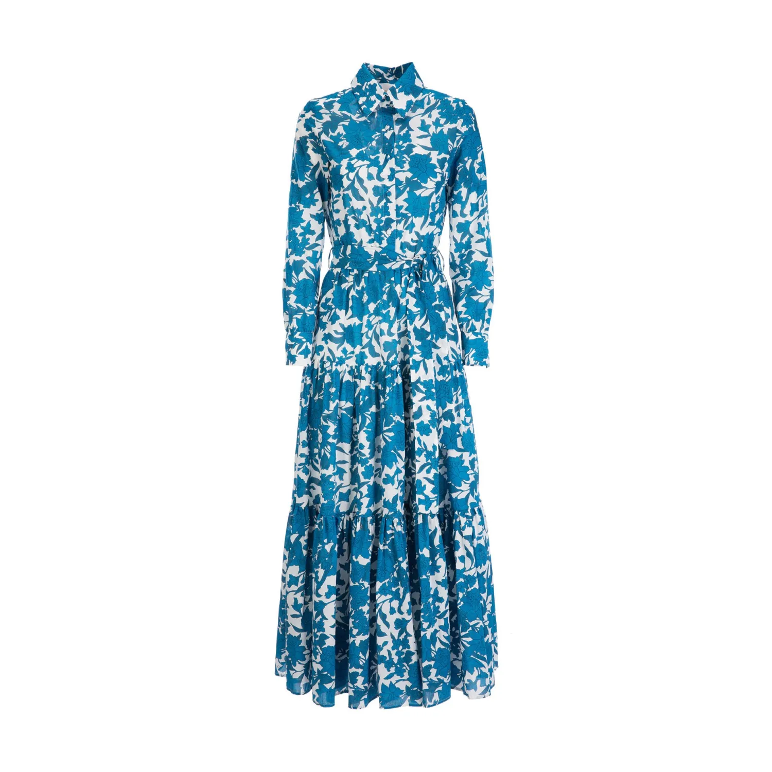 La DoubleJ Vestiti<Bellini DressLilium Blu in Cotton Voile