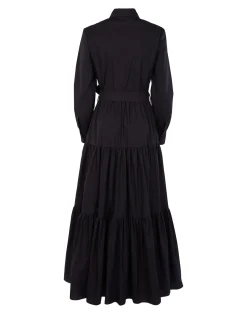 La DoubleJ Vestiti<Bellini DressSolid Black in Cotton Poplin