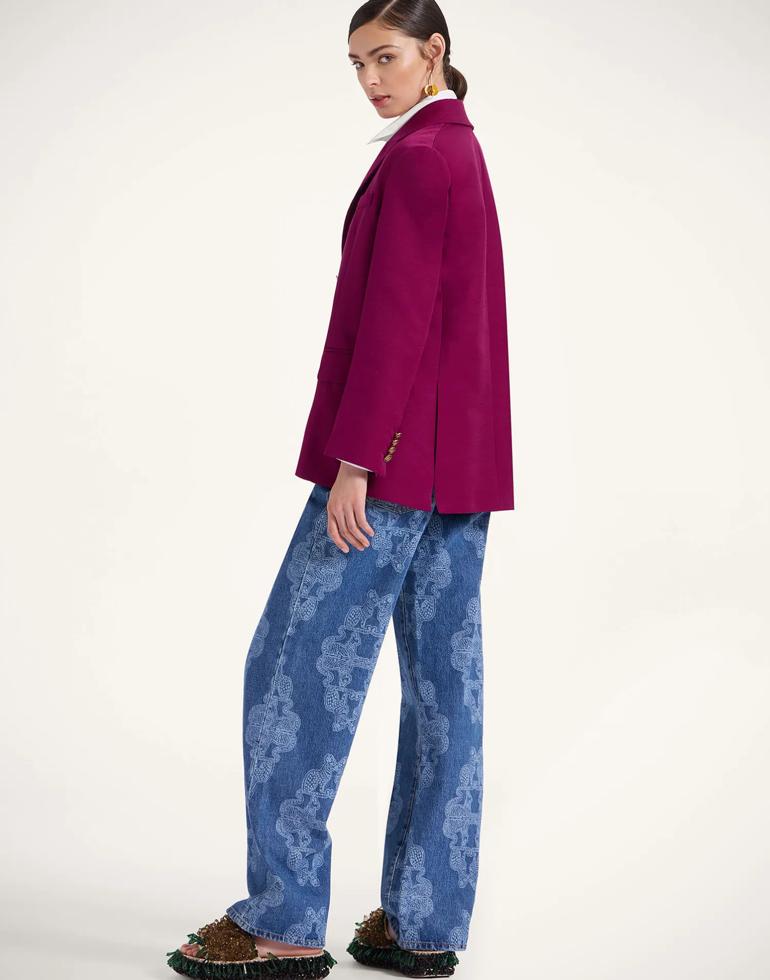 La DoubleJ Denim|Pantaloni E Shorts<Better Than Your Boyfriend's JeansBast Blue in Laser-Printed Denim