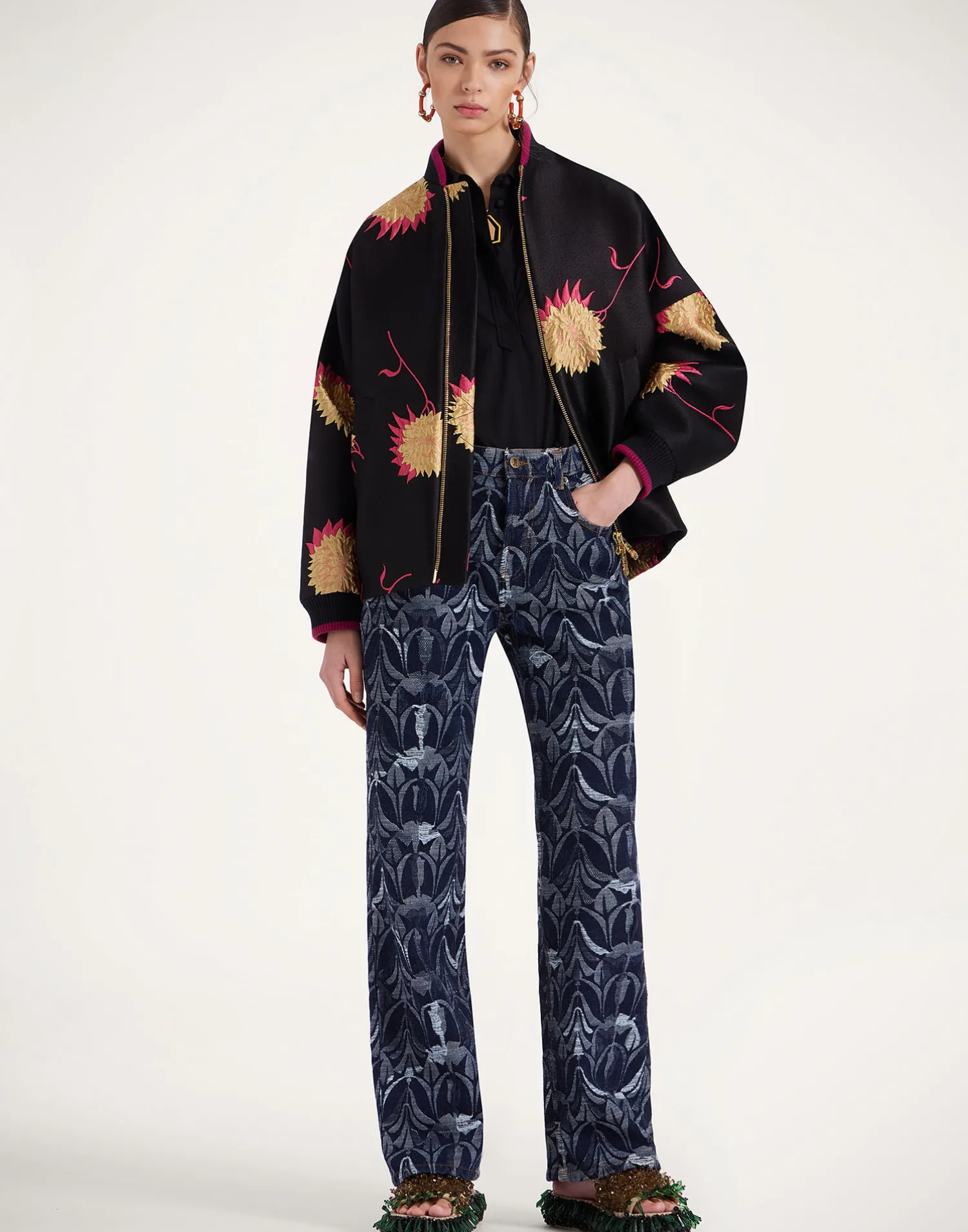 La DoubleJ Denim|Pantaloni E Shorts<Better Than Your Boyfriend's JeansPapyrus Navy in Jacquard Denim