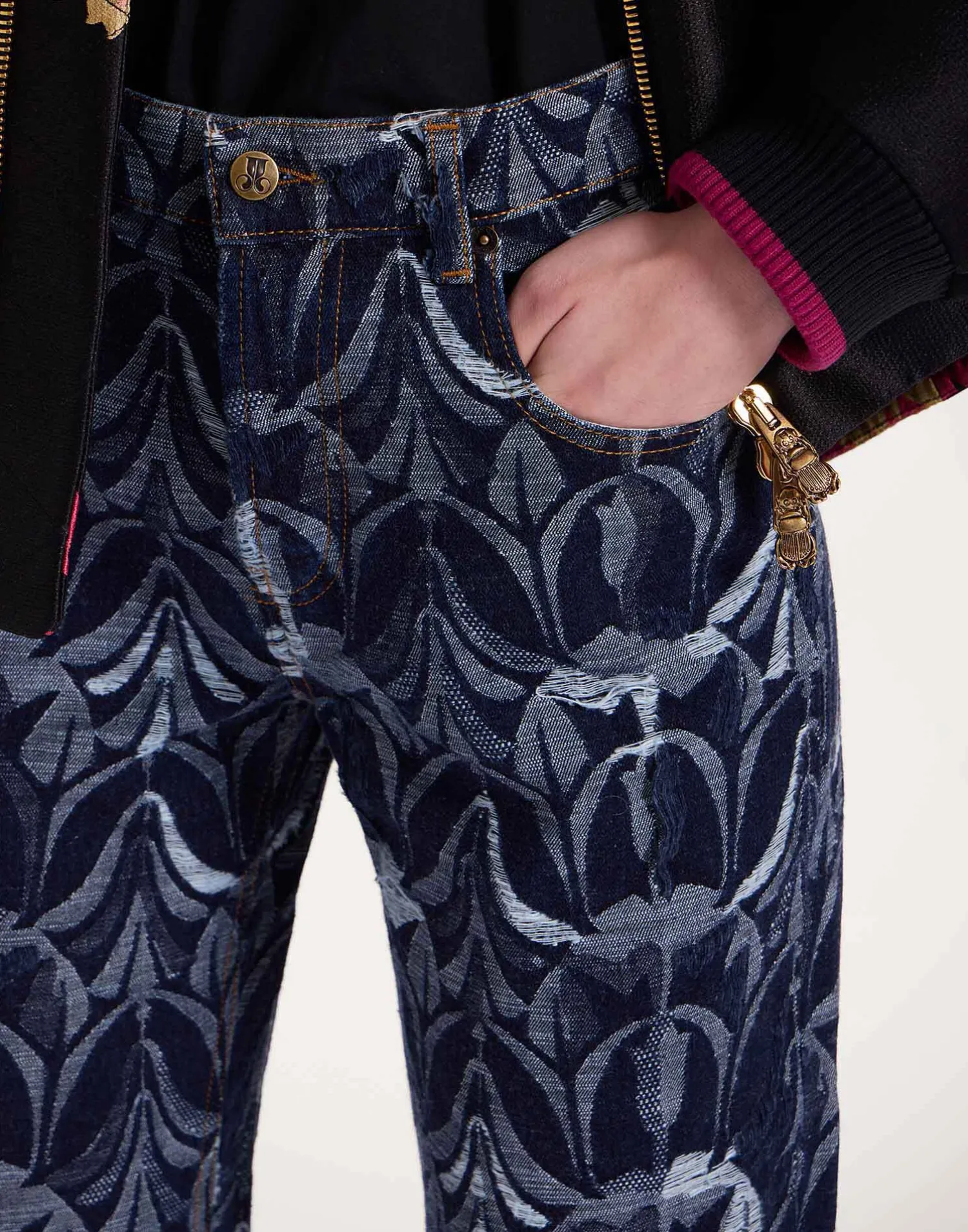 La DoubleJ Denim|Pantaloni E Shorts<Better Than Your Boyfriend's JeansPapyrus Navy in Jacquard Denim