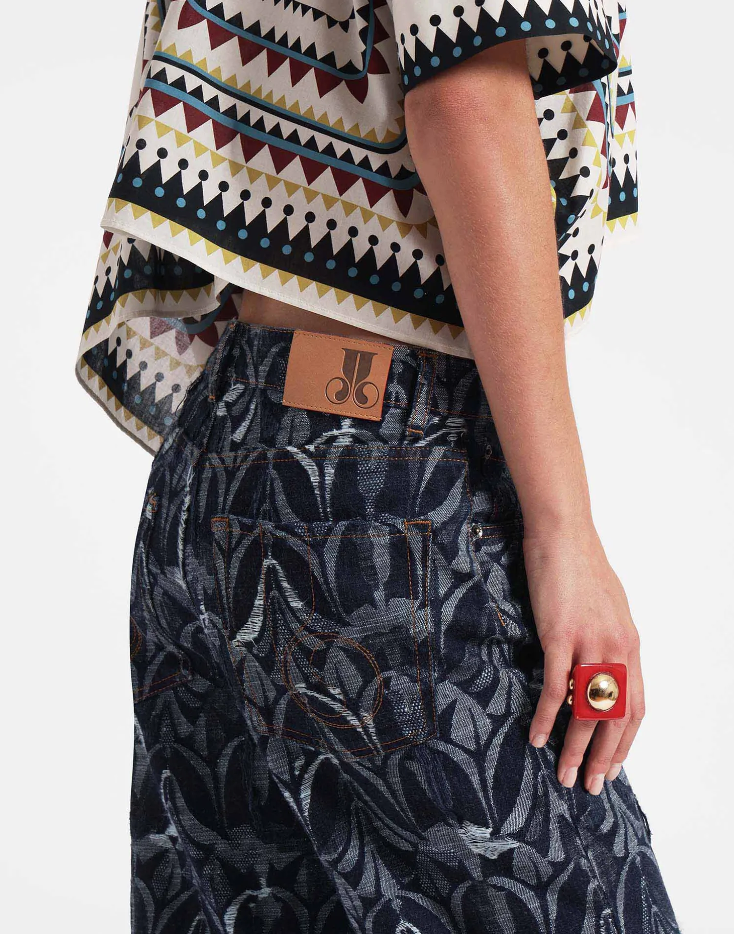 La DoubleJ Denim|Pantaloni E Shorts<Better Than Your Boyfriend's JeansPapyrus Navy in Jacquard Denim