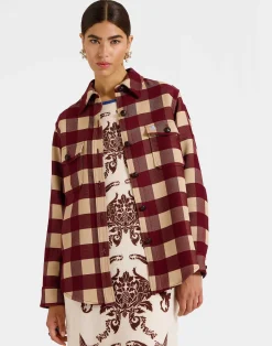 La DoubleJ Capispalla<Better Than Your Boyfriend's JacketCheckers Burgundy in Viscose Tailoring