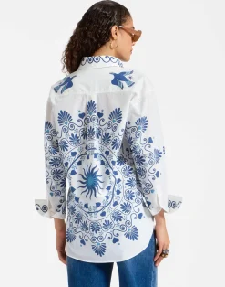 La DoubleJ Camicie E Top<Better Than Your Boyfriend's ShirtOlympus Plac&eacute;e Cream in Cotton Poplin