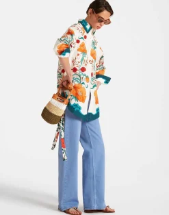 La DoubleJ Camicie E Top<Better Than Your Boyfriend's ShirtMorpheus Plac&eacute;e Orange in Summer Poplin