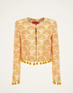 La DoubleJ Capispalla<Bijoux JacketFans Gold in Jacquard  With Tassels