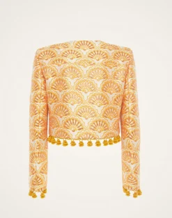 La DoubleJ Capispalla<Bijoux JacketFans Gold in Jacquard  With Tassels