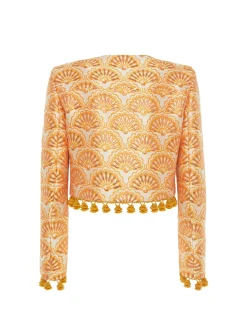 La DoubleJ Capispalla<Bijoux JacketFans Gold in Jacquard  With Tassels