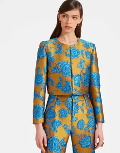 La DoubleJ Capispalla<Bijoux JacketHottie Turquoise in Jacquard