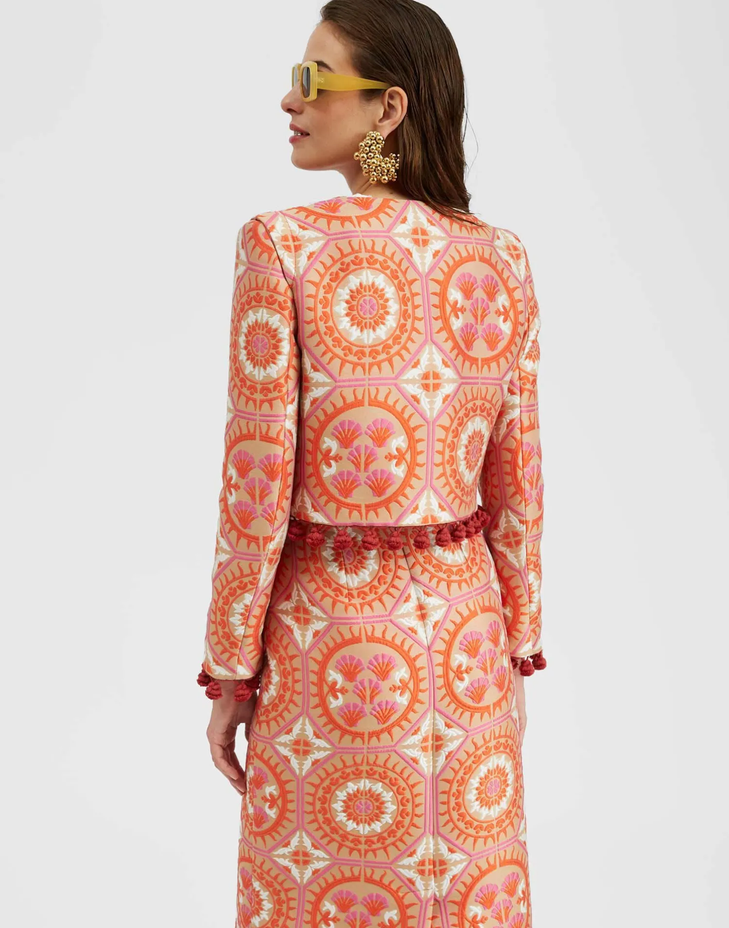 La DoubleJ Party Dressing<Bijoux JacketSun Orange in Jacquard With Tassels