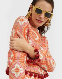 La DoubleJ Capispalla<Bijoux JacketSun Orange in Jacquard With Tassels