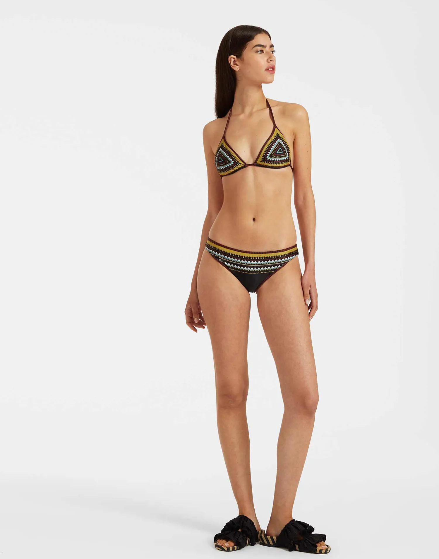 La DoubleJ Moda Mare<Bikini BottomDoric Placée Black in Lycra