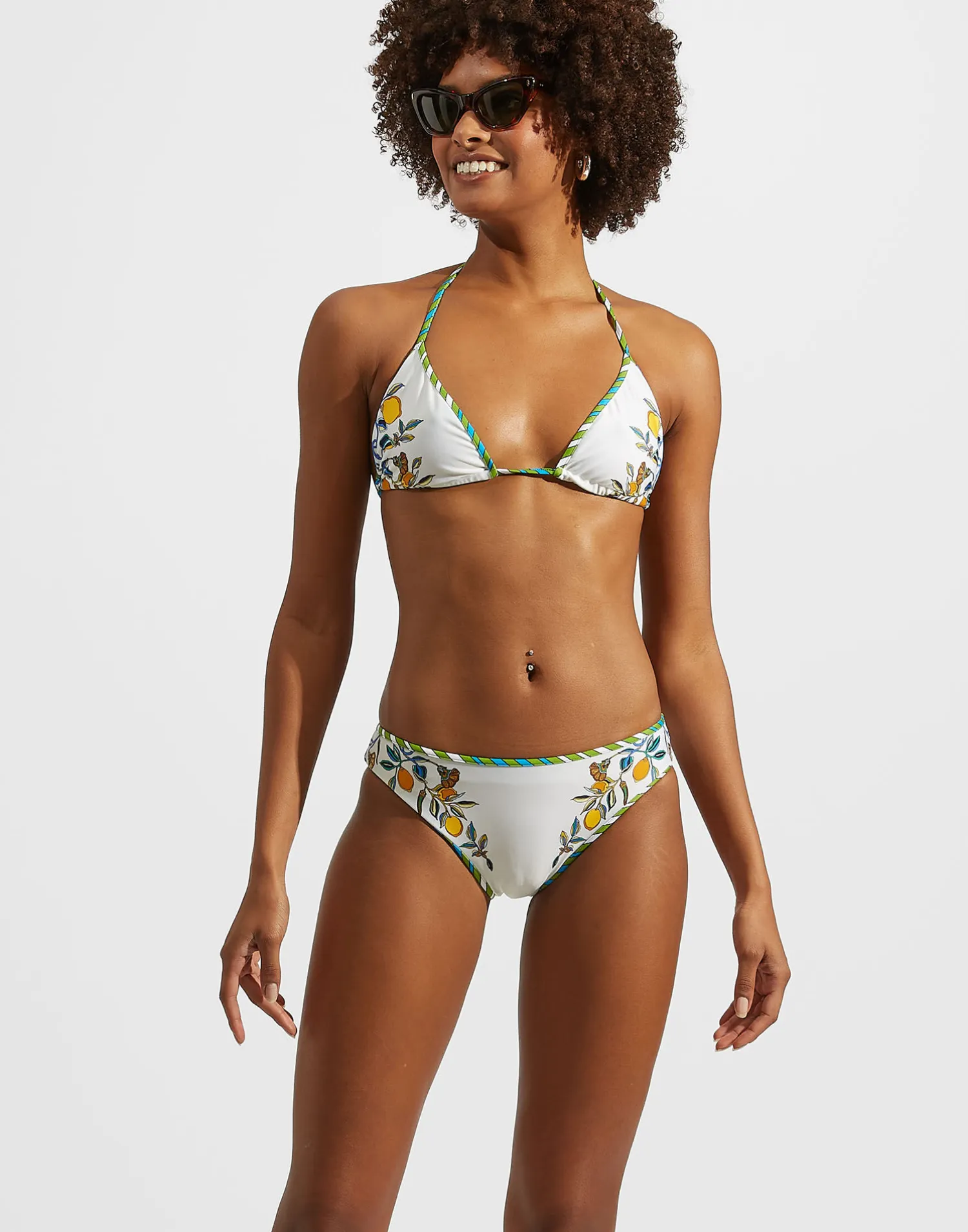 La DoubleJ Moda Mare<Bikini TopBorboni Placée Bianco in Lycra