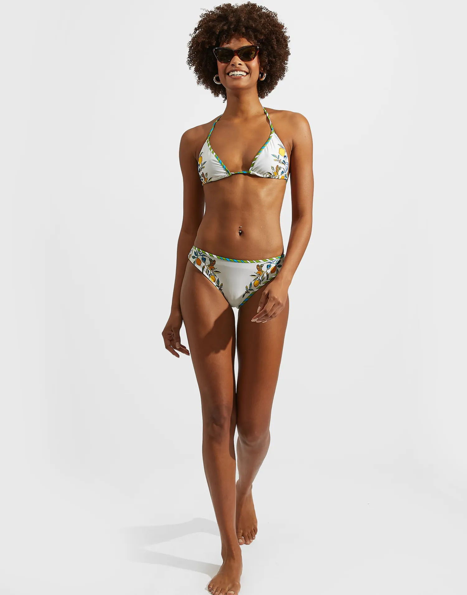 La DoubleJ Moda Mare<Bikini TopBorboni Placée Bianco in Lycra