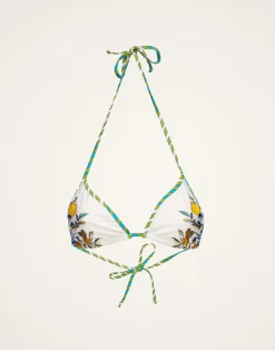 La DoubleJ Moda Mare<Bikini TopBorboni Placée Bianco in Lycra