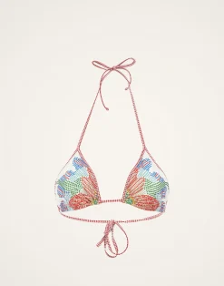 La DoubleJ Moda Mare<Bikini TopGrenadilla Plac&eacute;e Off White in Lycra
