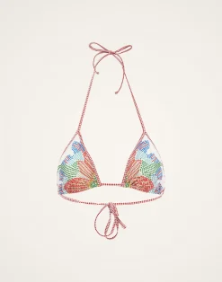 La DoubleJ Moda Mare<Bikini TopGrenadilla Plac&eacute;e Off White in Lycra