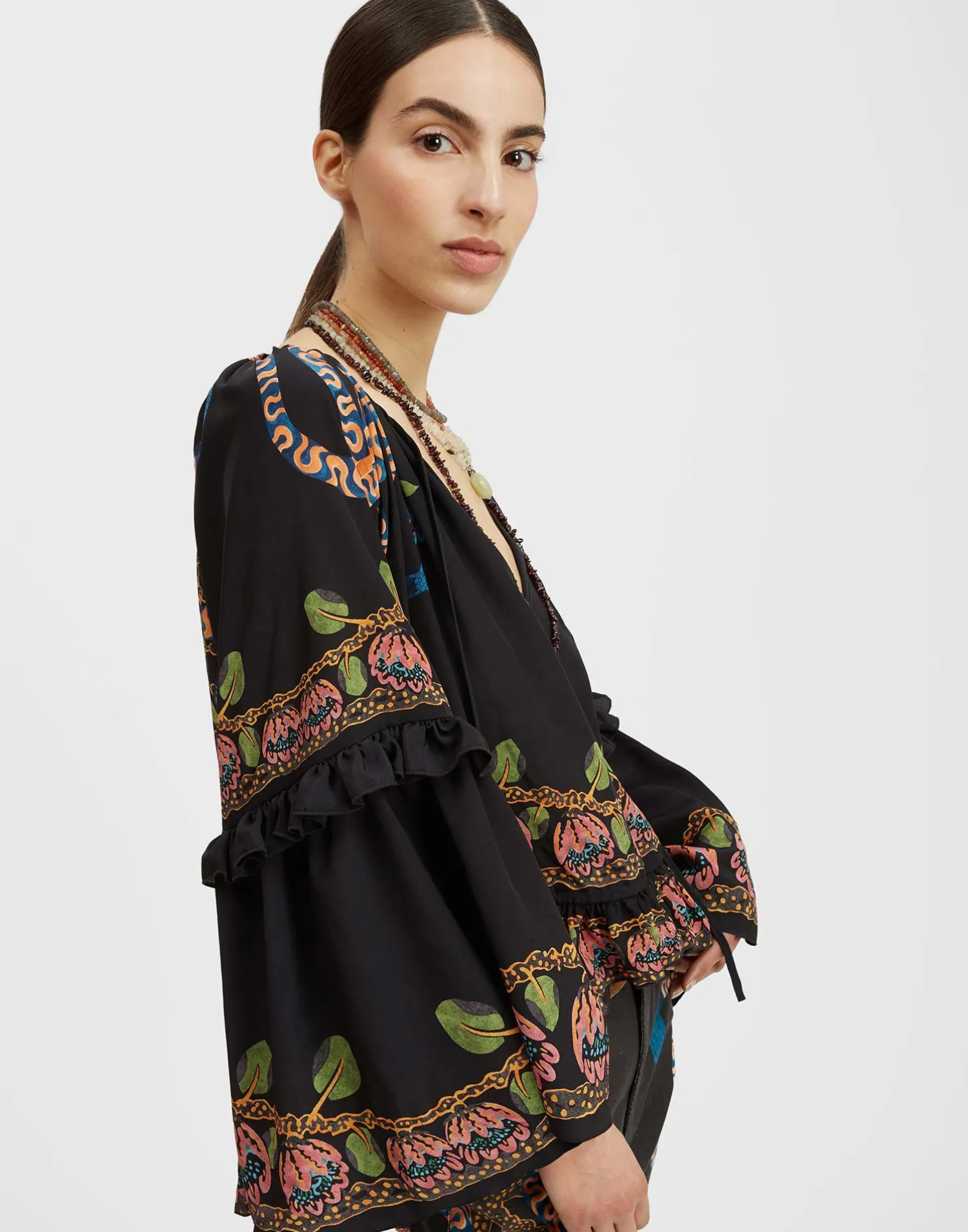 La DoubleJ Camicie E Top<Boho BlouseEve Black in Crepe De Chine