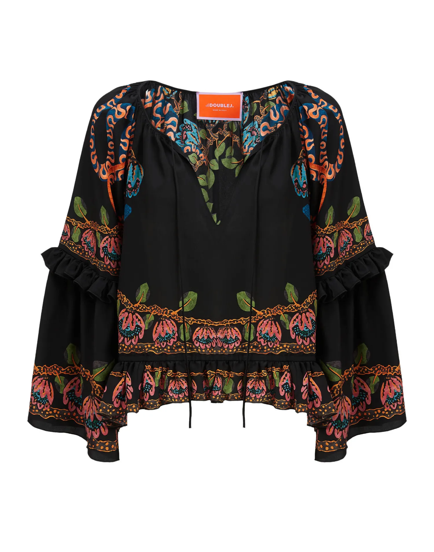 La DoubleJ Camicie E Top<Boho BlouseEve Black in Crepe De Chine